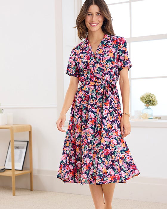 Damart Button-through Print Dress